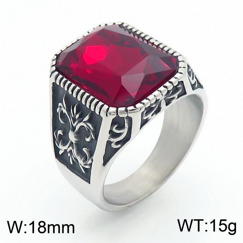 Source Retro Viking Jewelry, Palace Style Luxury Gemstone Engraved Stainless Steel Men'S Ring