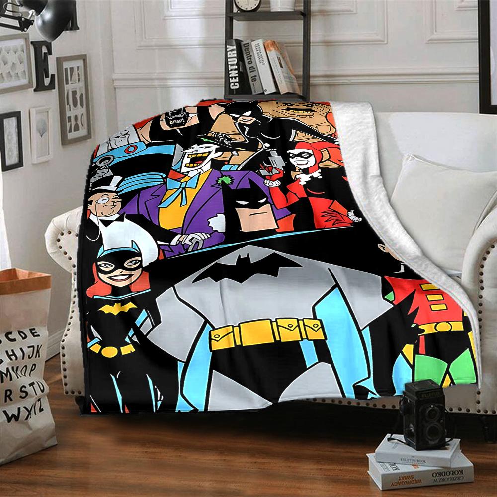 Batman Friends Classic Teamup Flannel Blanket Super Soft Warm Cozy Blanket For Sofa Bed Office Travel Allseason Home Decor Gift