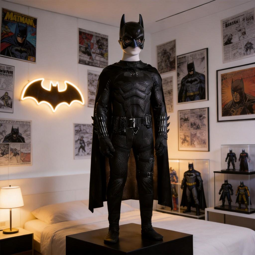 The Batman Kids Adult Halloween Cosplay Costume With Muscle Suit For Role Play