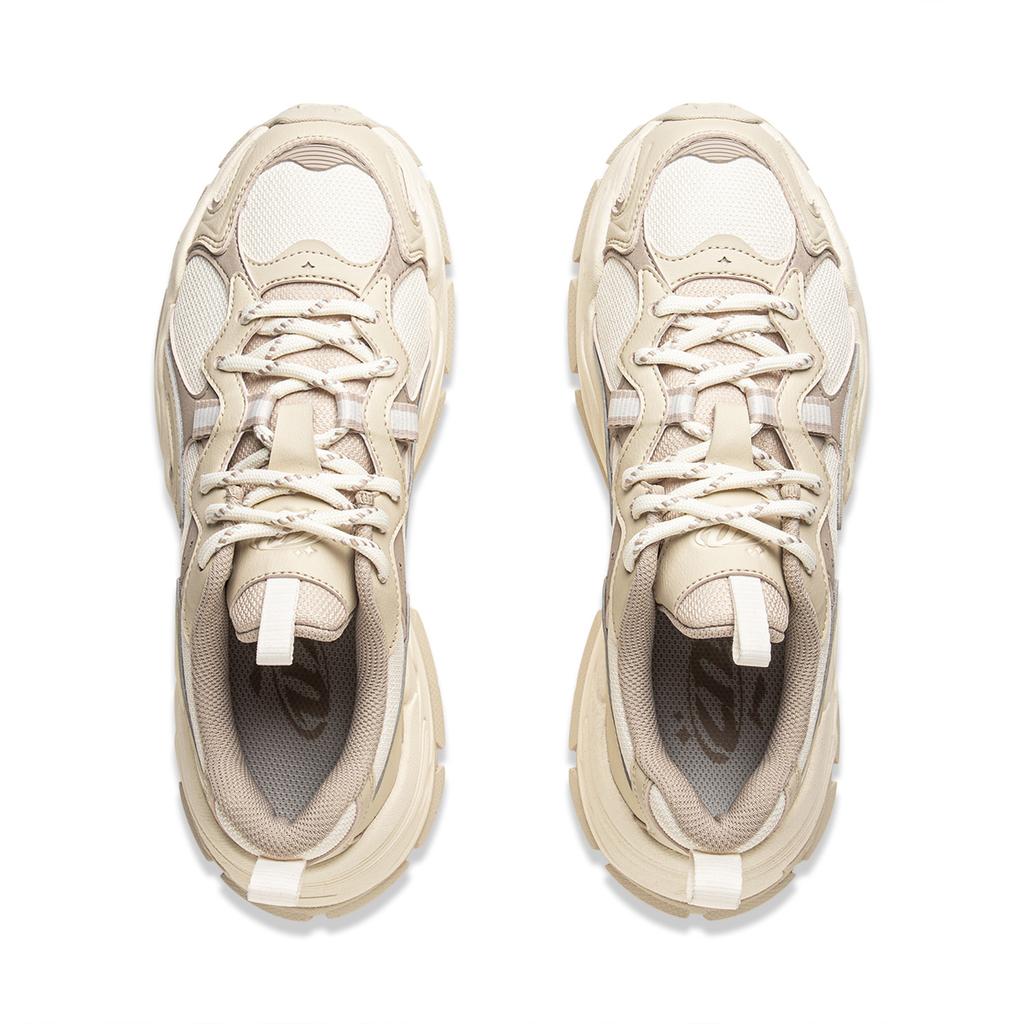 Li Ning Star Slip Resistant, Abrasion Resistant, Breathable, Lightweight Low top Casual Shoes Women's Ecru AGCV252-3