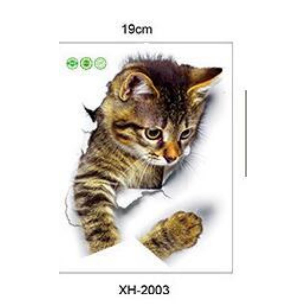 Various Cute Kitten Animal Cartoon Cat Wall Sticker 3D Vivid Baby Kid Room Bathroom Decors  Toilet Sticker