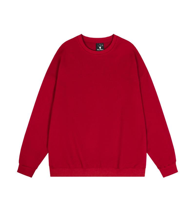 Loose Solid Color Round Neck Hoodie - Unisex Long Sleeve for Couples, Spring & Autumn