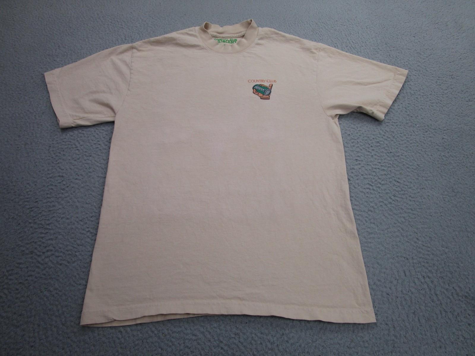 Country Club Adjacent Shirt Mens Medium Tan Golf Graphic Untuck Tee Made USA XXXL