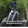 Aluminum Action Camera Windshield Clamp Mount for GoPro/Insta360/DJI - Motorcycle Scooter E-Bike