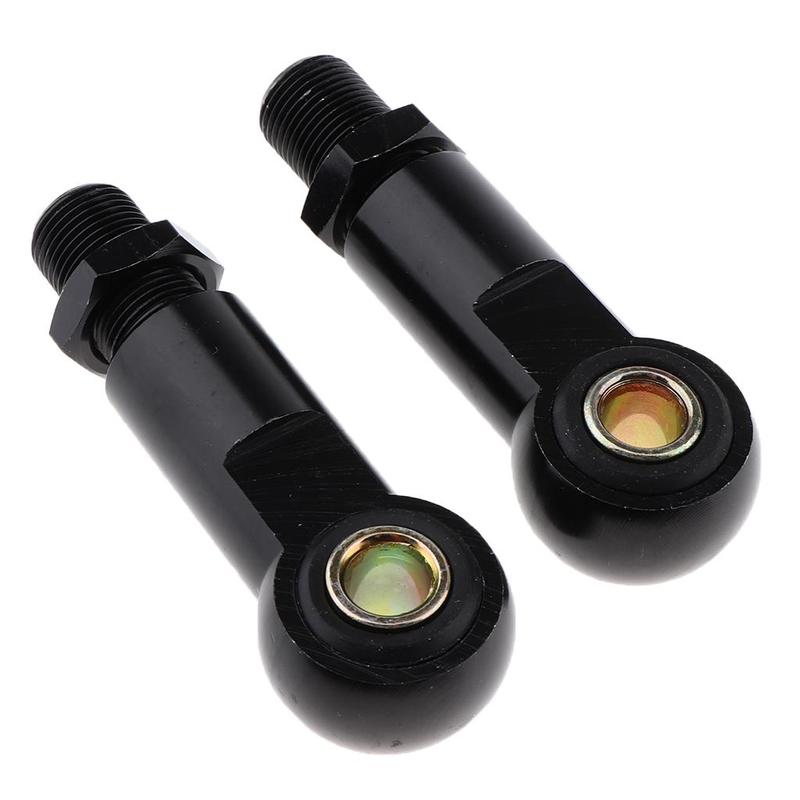 2 Pieces Universal Motorcycle Shock Absorber Eye Adapter End nero