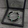 Retro Black Crushed Stone Double Layer Snake Bone Bracelet for Men and Women - Trendy Hip Hop Couple Jewelry with a High-End Feel.