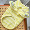 Ruffle Sleeves Dog Lace Knit Vest Stripe Design Pet Hoodie Lightweight Dog T-Shirt  Photography