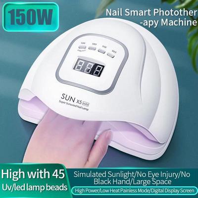 80W/150W UV/LED gélová lampa na nechty s infračerveným snímaním SUN-X5 45 LED 110V-240V na leštenie nechtov na rukách a nohách