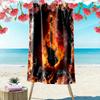 Fire Guitar Print Beach Towel, Large Soft Quick Dry Towel for Beach Camping Swimming