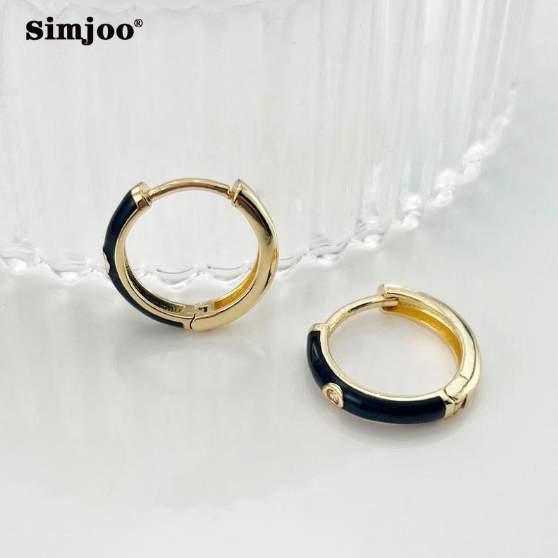 SIMJOO Mode Mode Farbe Tropfenöl Zirkon Ohrringe für Frauen