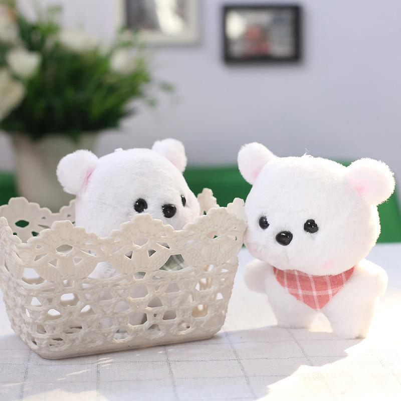 New Cute Plaid Scarf Bear Cartoon Plush Key Pendant Bear Animal Ornament Bag Accessories