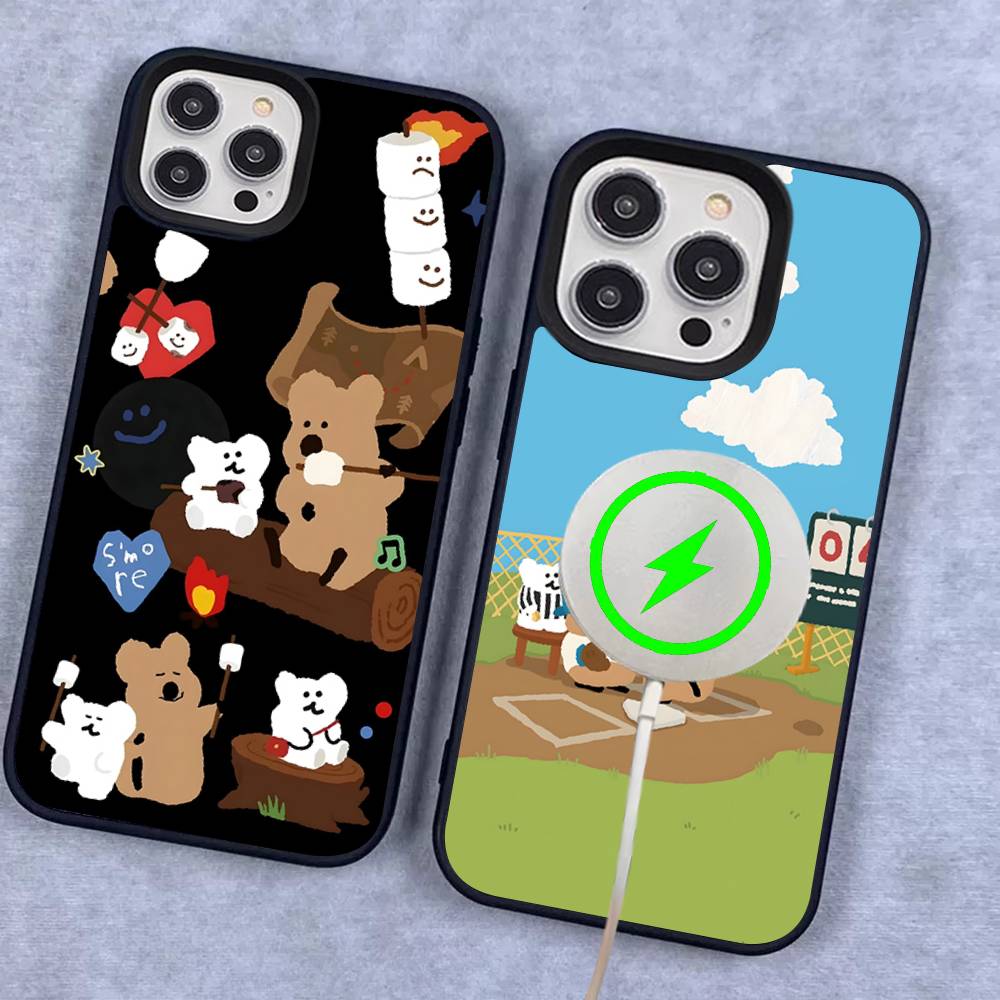Cute Bear Quokkas Magsafe Phone Case For IPhone 16 15 14 13 12 11 17 Pro Max Plus Magnetic Wireless Cover
