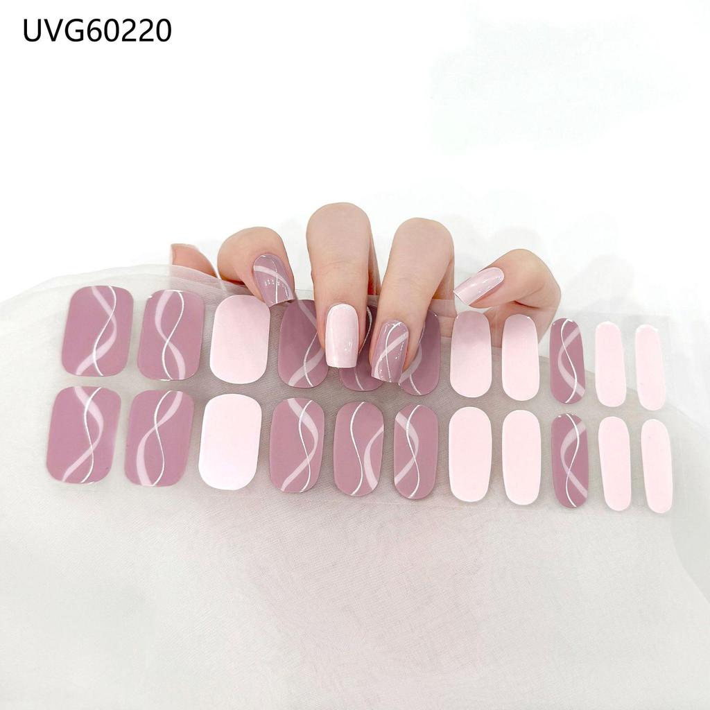 Transparent Nude UV Gel Nail Art Stickers: Semi-Cured, Semi-Baked Manicure Sheets