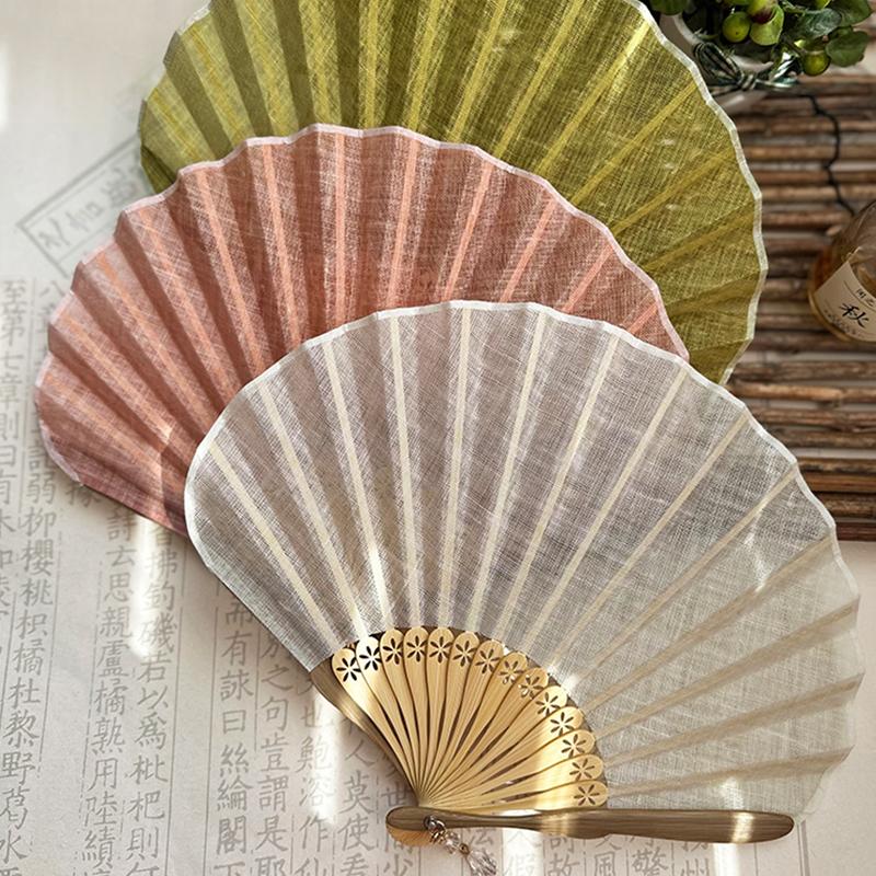 Hand Fold Fan Retro Adornment Woman Man Dance Props Wedding Living Room Cabinet Decor Bamboo Wood Silk Flower Folding Fan