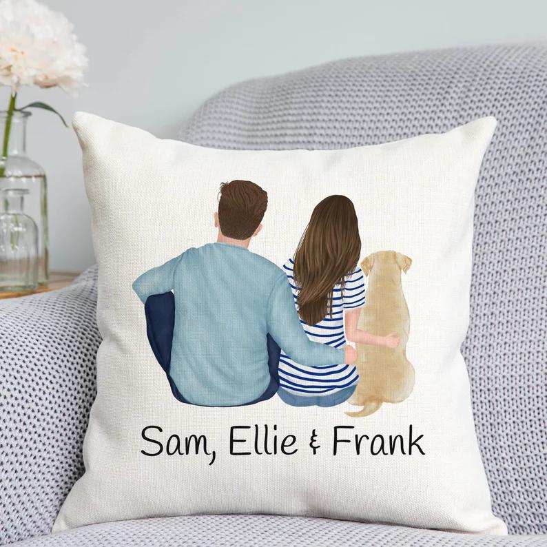 Personalized Photo Collage Pillow Customisable Dog Cushion Throw Pillow Custom Pet Owner Decor Printed Cushion Family Photo Gift 50X50cm
