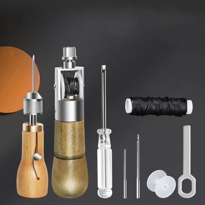 Kit de cusut din piele bricolaj cu ață ceară Unelte de cusut manual pentru cusut din piele, benzi pentru curele pentru panza, instrumente de reparație pentru panza