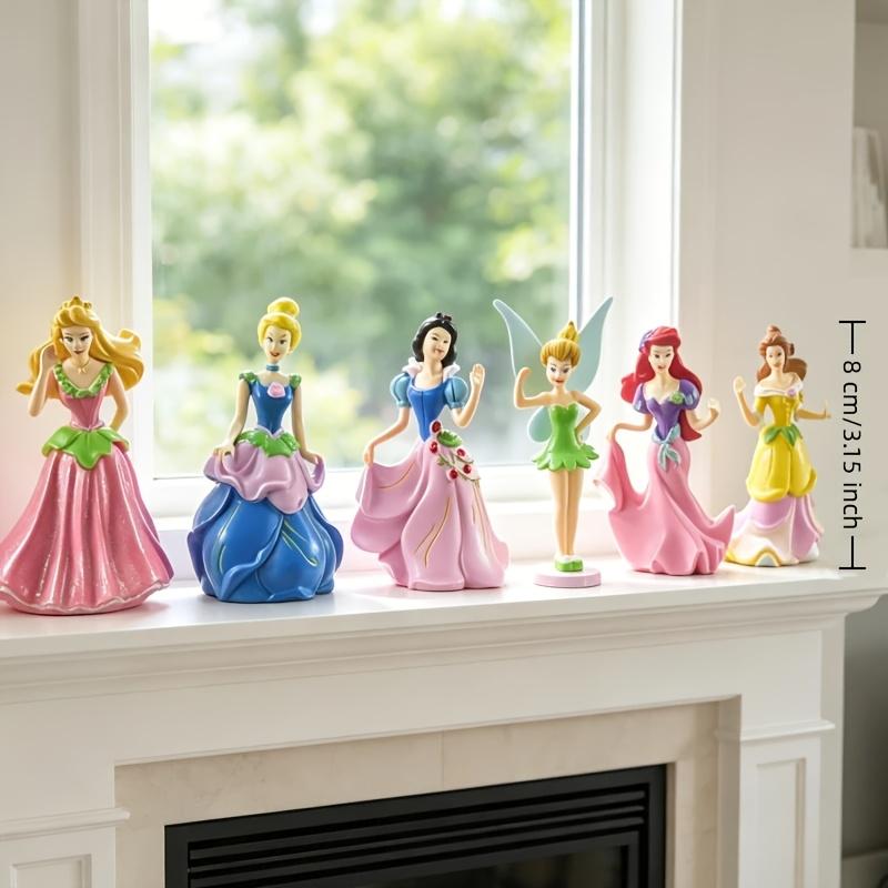 Disney 6 Piezas Figura de Princesa Adorno Decoración Tarta Cumpleaños Creativo Muñeca Escritorio Hogar