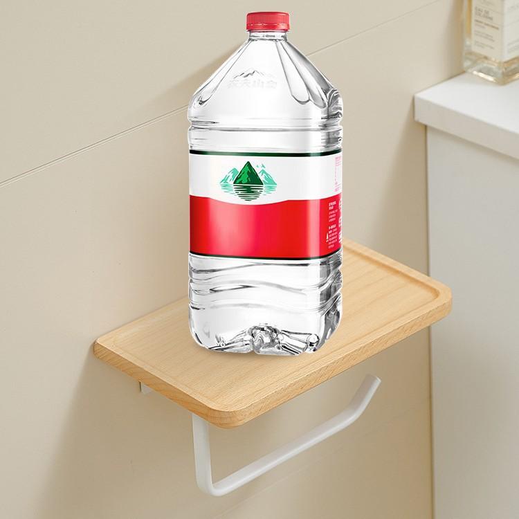 Solid wood tissue holder punch-free toilet roll holder