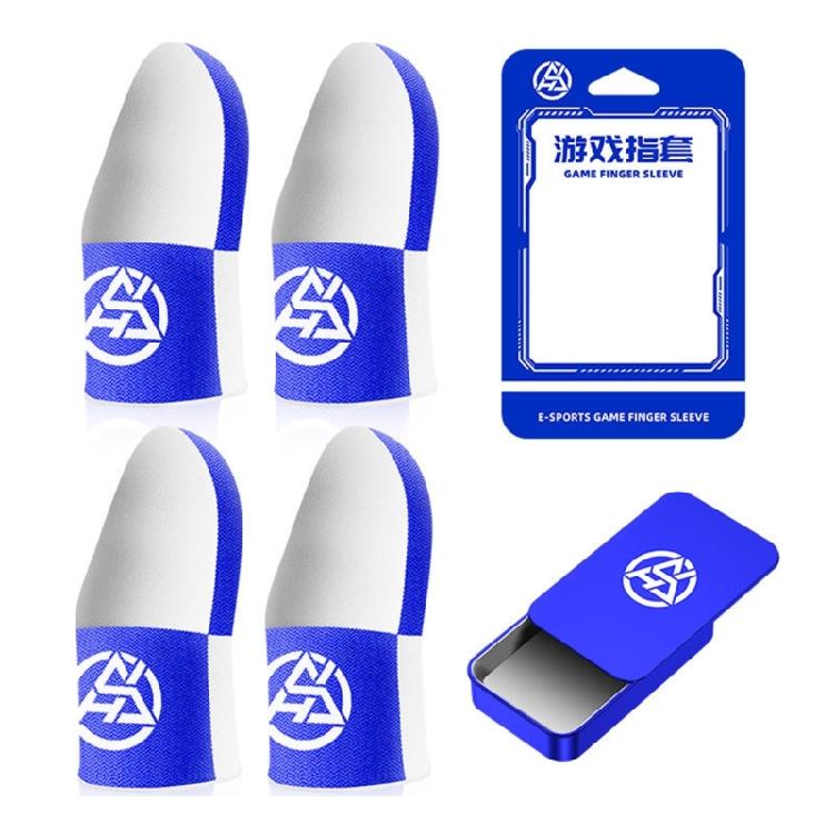 

4pcs Ventilated Antislip Mobile Gaming Finger Covers Ventilated Conductive Fabric Improve Accuracy In Multiplayer Matchs синій/білий