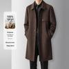 Gabardina de Lana de Alta Gama para Hombre - Longitud Media, Solapa, Corte Ligeramente Holgado, Hecha a Mano, Doble Cara, para Otoño/Invierno.