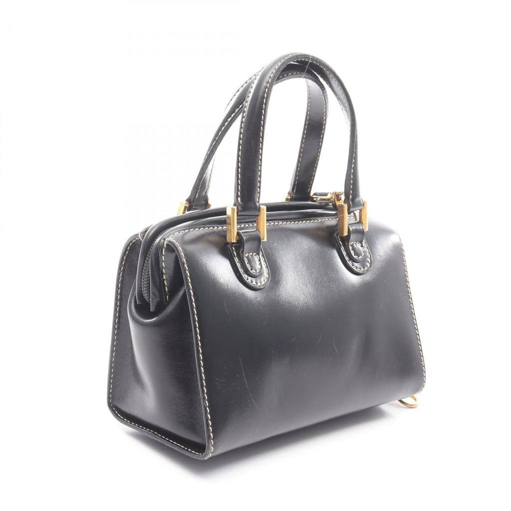 Used FENDI Handbag Leather Black Used Women