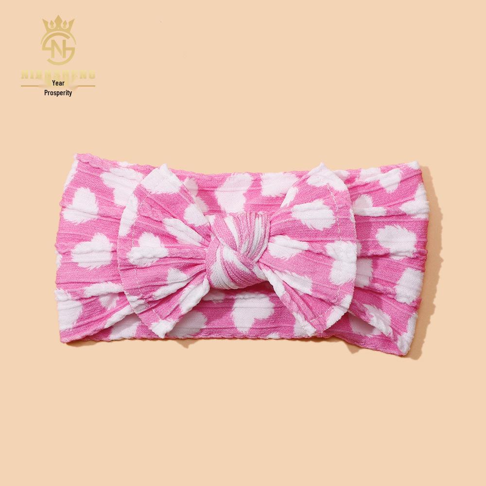 New European & American Baby Headband: Cute 3D Bow, Digital Print & Nylon Jacquard