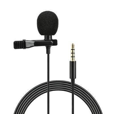 Wired Lavalier Compact Condenser Microphone with TPE and Compatible with PCs and Ideal for Live and Video Microphone, 3.5mm Plug, Material, 1.5m