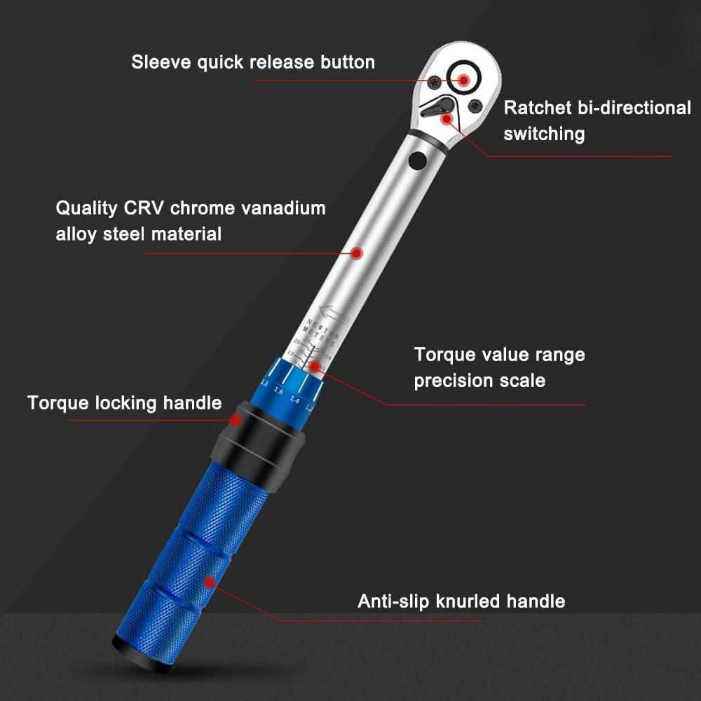 Quick-release Torque Wrench High Precise Torque Preset Wrenches 2-24N.m Torque Adjustable Ratchet Wrench Bicycle Repairing Tool