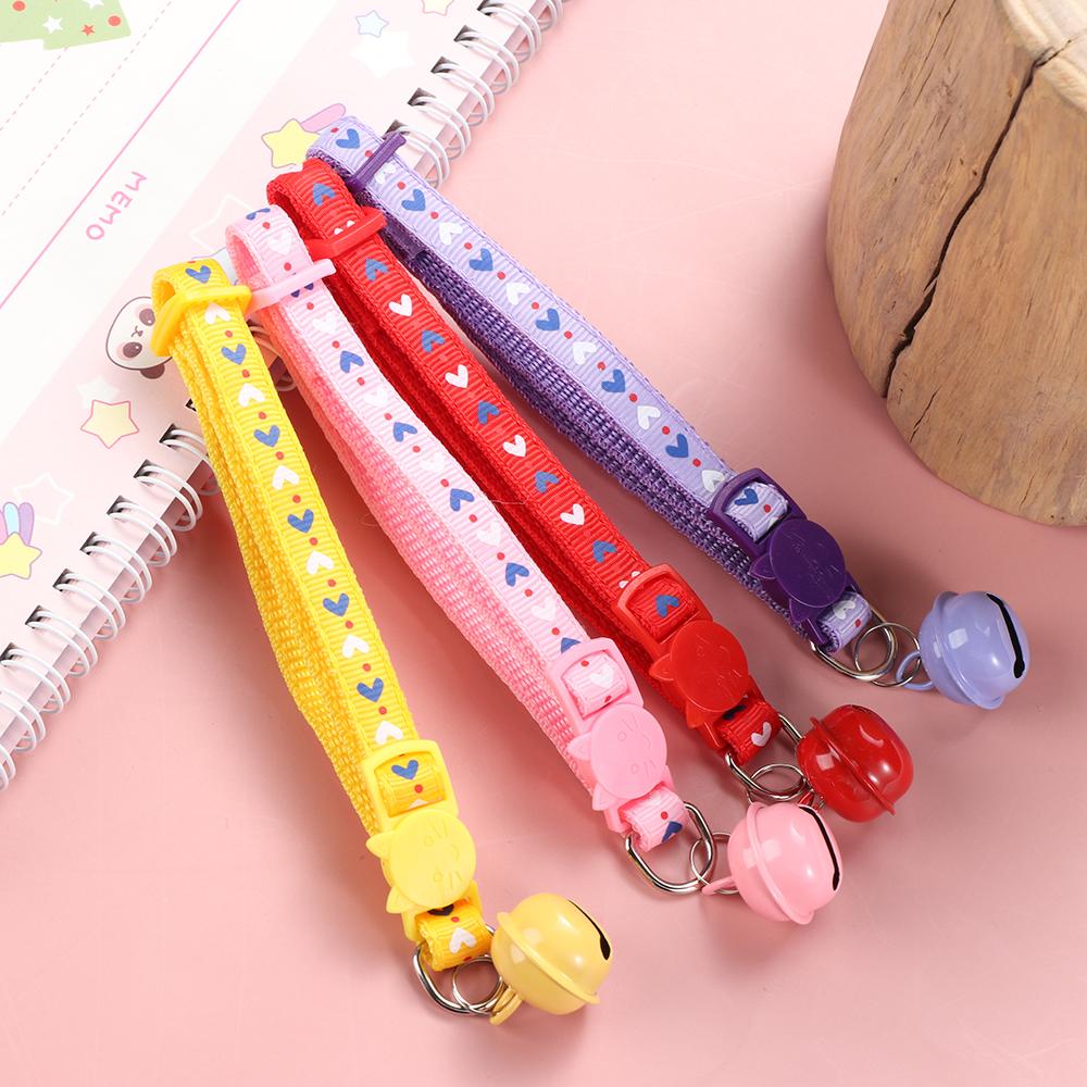Buckle Bell Pendant Pet Supplies Love Heart Kitten Necklace Cat Collars Dog Collar