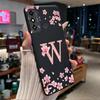 Black Case For ZTE Blade A53/A53+/Blade A53 Pro Flower Printing Initial Letters Phone Casing Soft Silicone Protective Back Cover