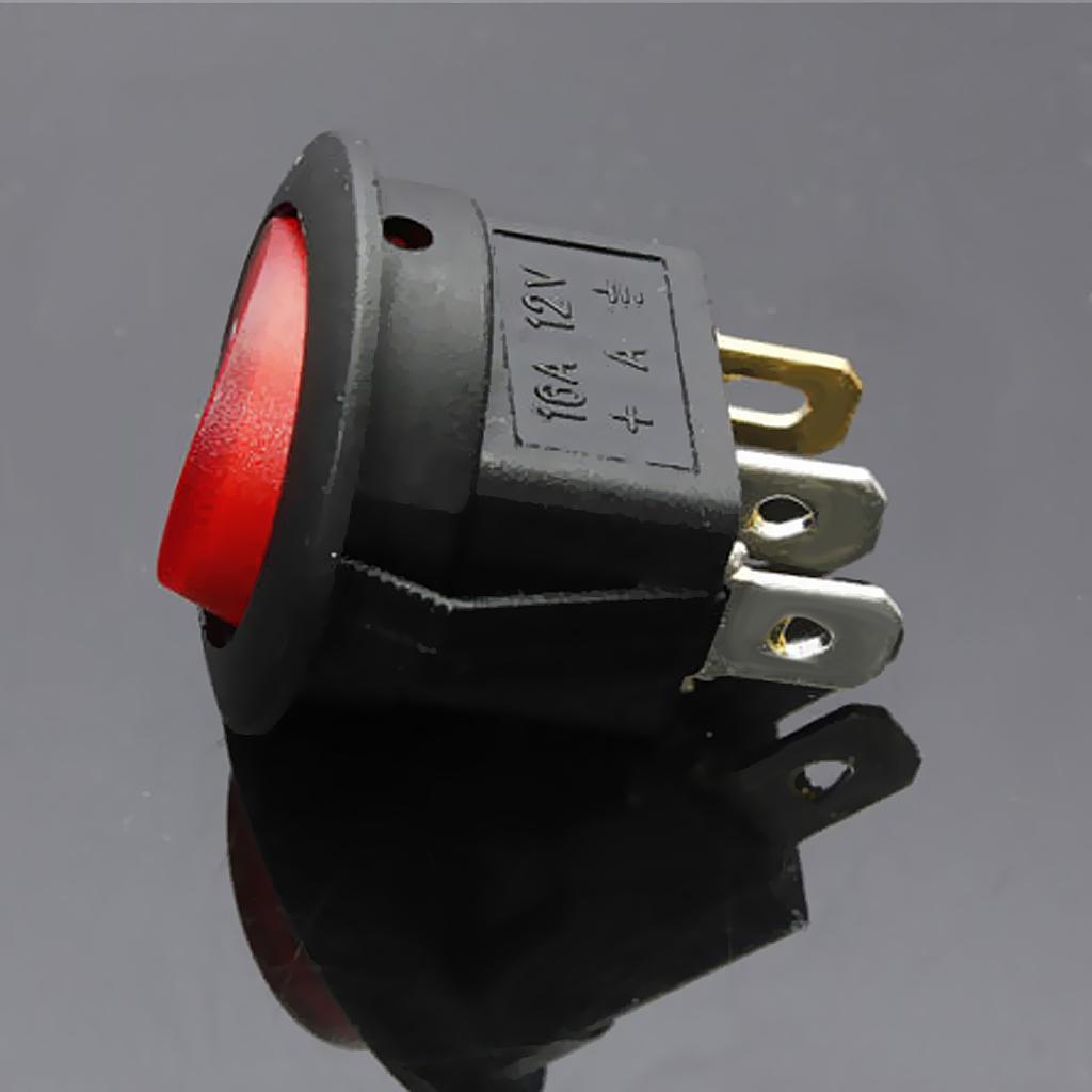 6A/10V/250 Round Toggle Control 3 Pin Switch Red