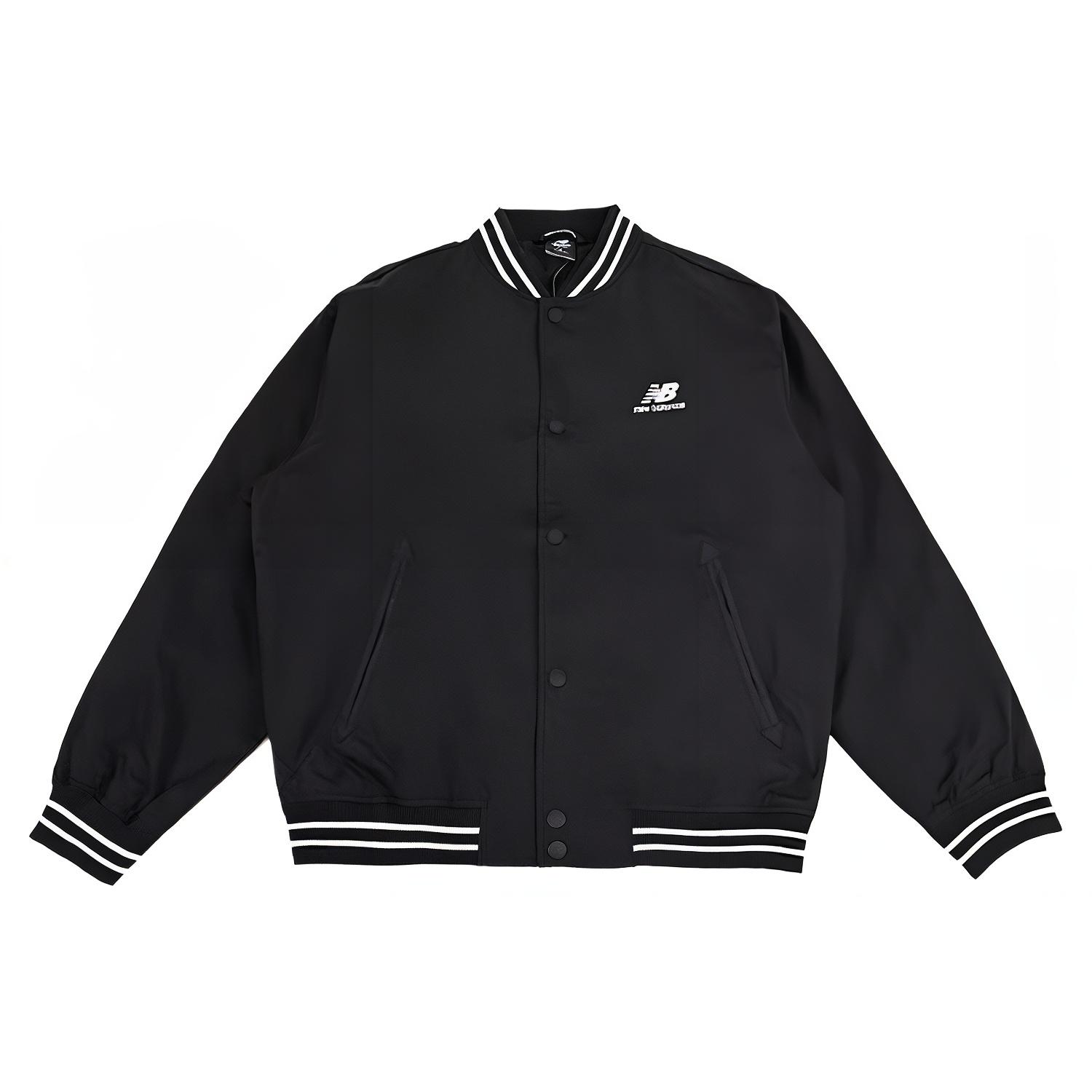 New Balance Logo SDS Baseball Jacket Asia Sizing Black Men s AMJ33362-BK XL
