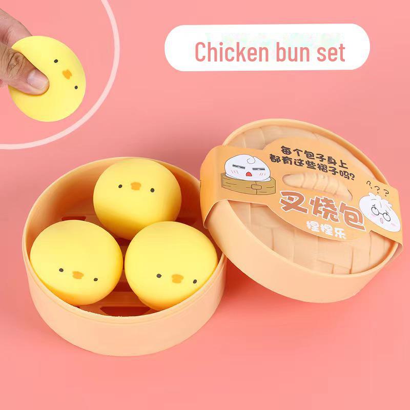 

Мягкие булочки для снятия стресса от знаменитостей из Интернета - Сожмите и играйте - Медленно отскакивающие булочки со свининой для барбекю - Игрушка для розыгрыша - Популярный стиль TikTok