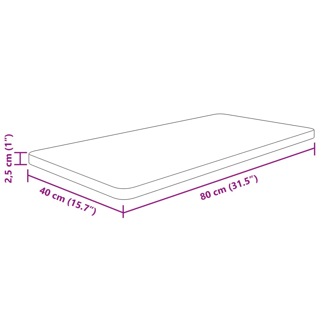 Vidaxl Blat Do Łazienki, 80X40X2,5 Cm, Surowe Lite Drewno