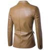 2019 Men's European & American Slim Fit PU Leather Suit X307
