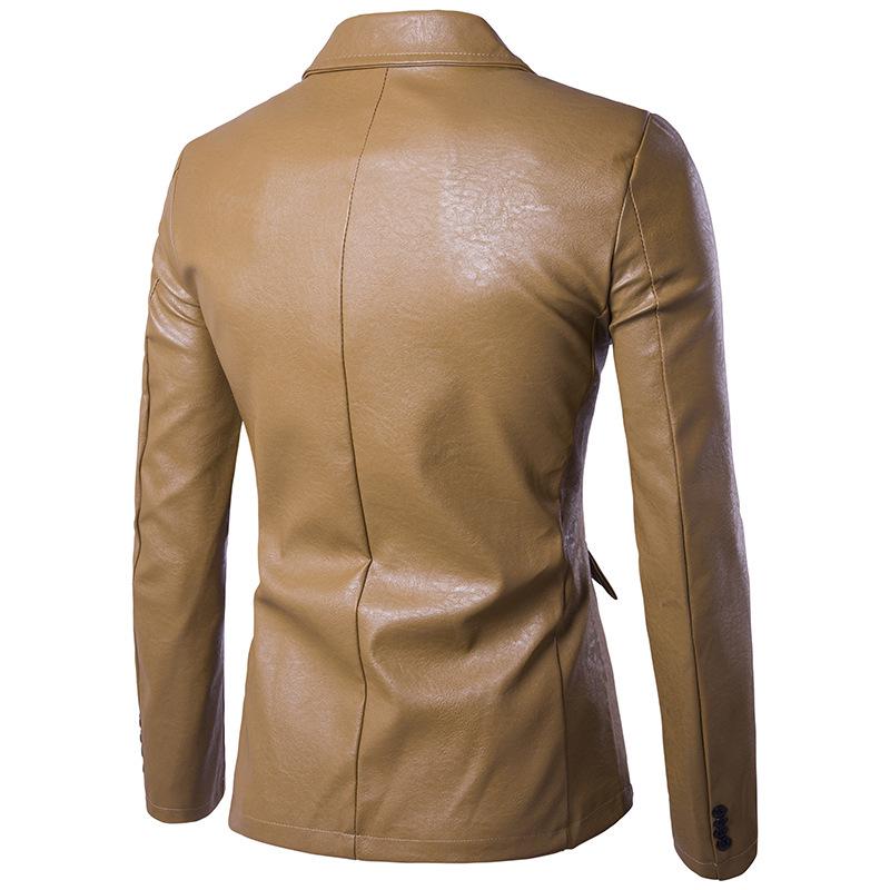 2019 Men's European & American Slim Fit PU Leather Suit X307