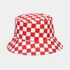 Neue Mode Karierter Bob Hut Fischerhut Damen Herren Wendbar Reise Strand Angeln Kappe Streetwear Hip Hop Hüte