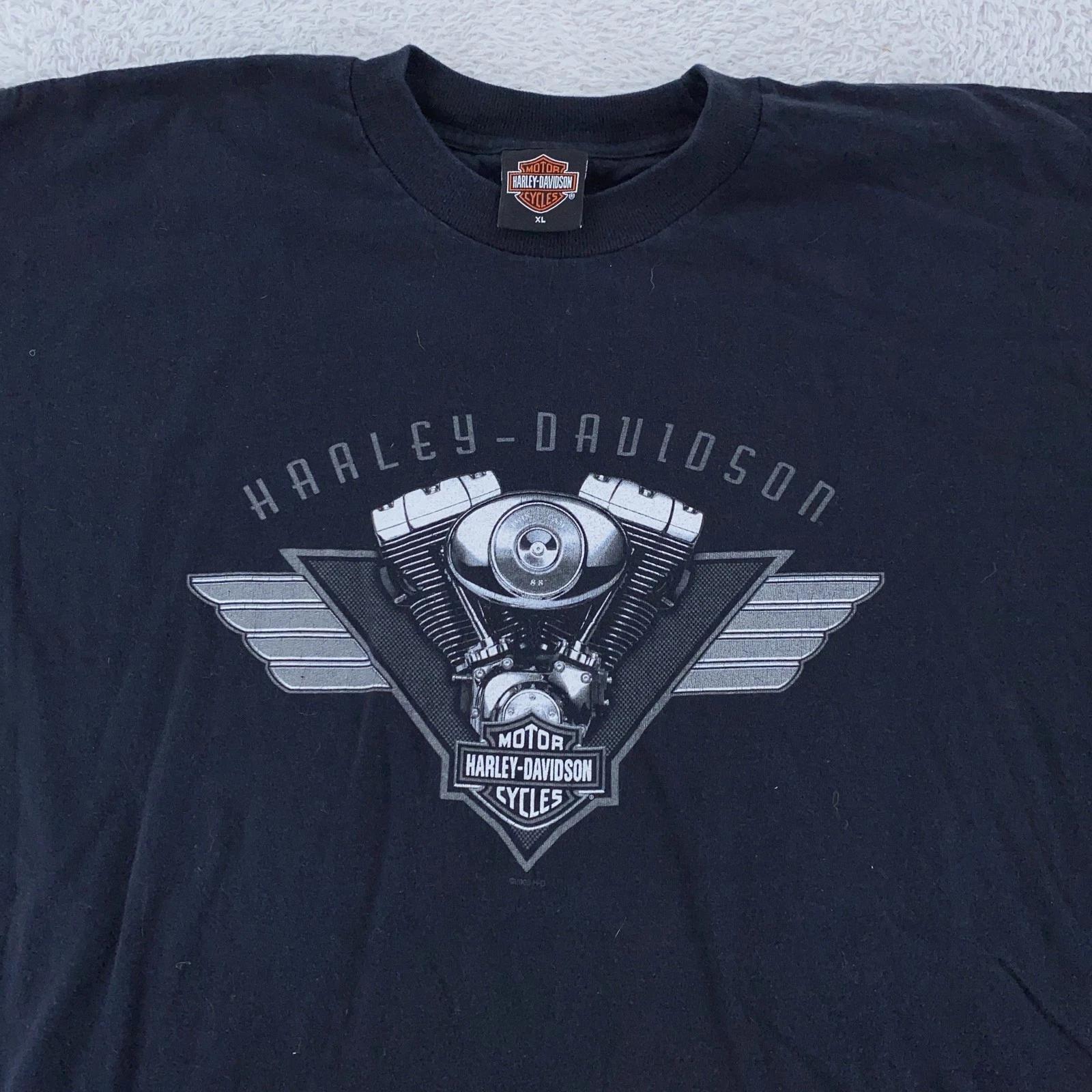 

Harley-Davidson Shirt L/XL Black Camden County NJ Eagle Motorcycle Biker Tee S