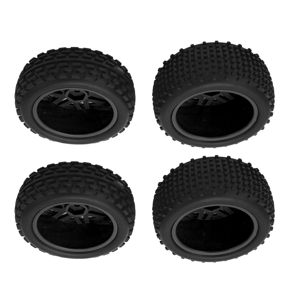 4 Pcs 1Celsius10 RC Off Road Tires 2 Front 2 Rear Round Stud Type Skin V Hole Hub High Grip RC Car Wheels