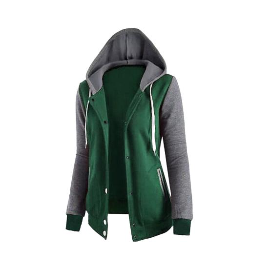 Herbst Sport Damen Colorblock Hoodies Mantel Langarm Kapuzenjacke Oberbekleidung