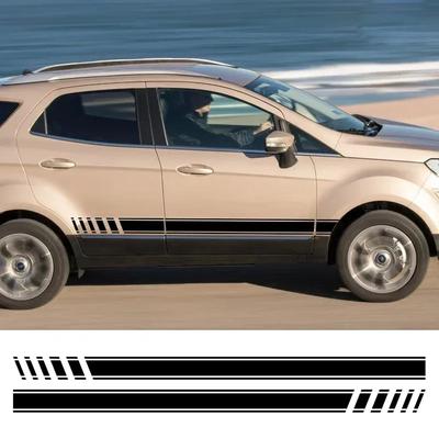 Car Side Stripes Waterproof Stickers For Ford Ecosport Auto Vinyl Film Sport Racing Decals Decoration Tuning Accessories
