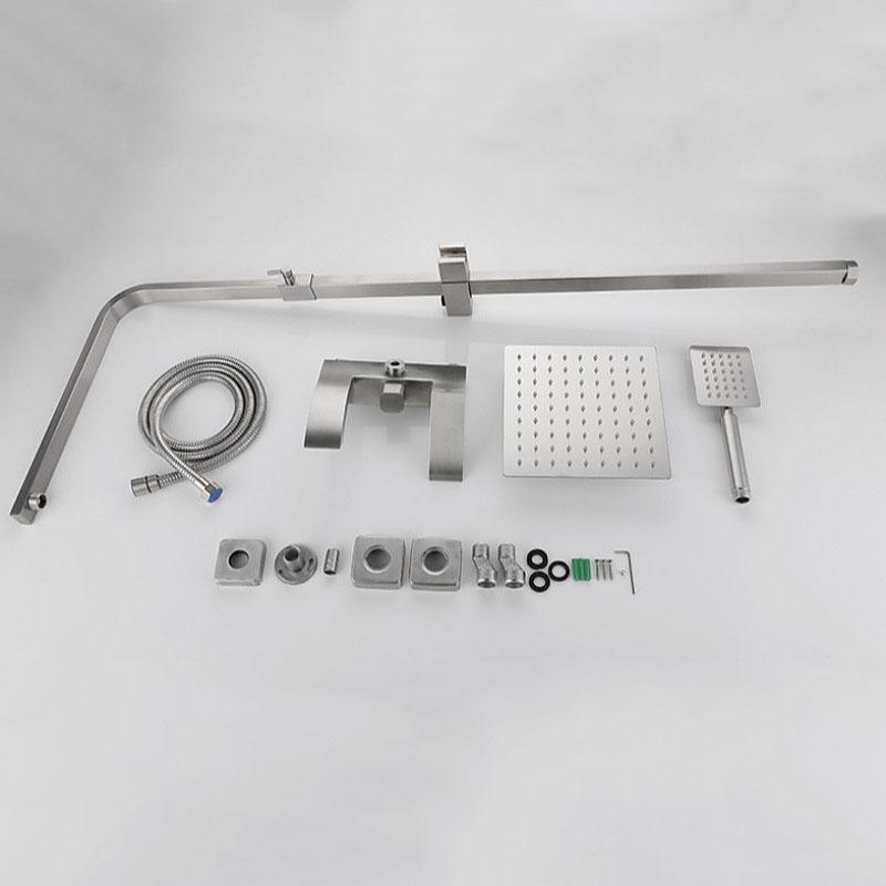 Stal Nierdzewna 304 Łazienkowa Słuchawka Prysznicowa Bateria Ścienna Zestaw Baterii Prysznicowej Ciepłej i Zimnej Ręczna Słuchawka Nikiel