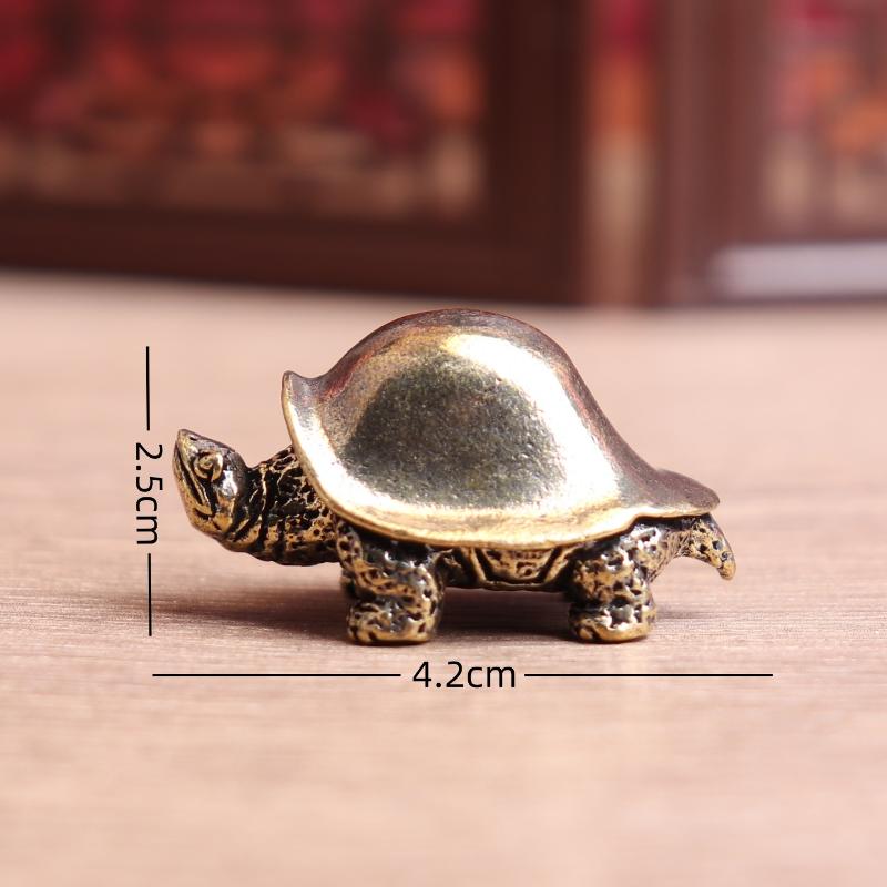 Retro Brass Feng Shui Turtle Bronze Figurines Miniatures Crafts Desktop Ornaments Home Decoration Accessories