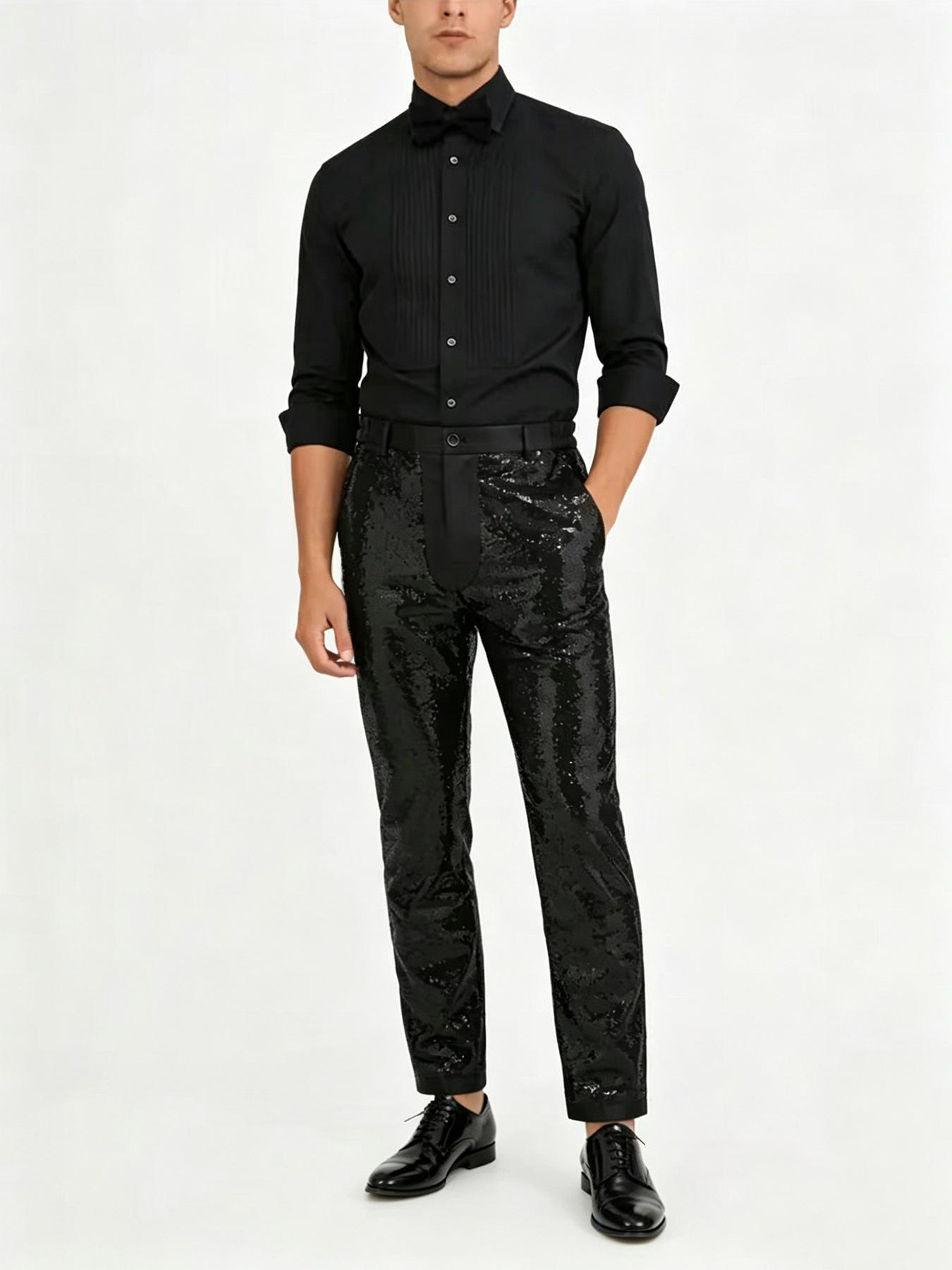 New men`s sequin dress pants, European