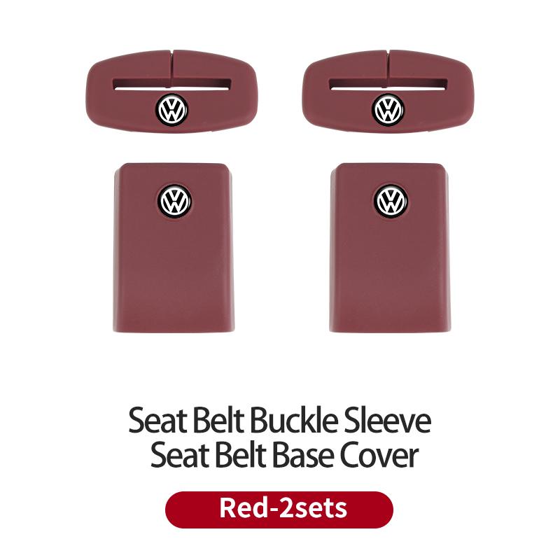 ear1 Car Silicone Seat Belt Buckle Covers Scratch-Resistant Protective Covers Car Interior Accessories For VW Golf Polo Tiguan Passat