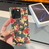 Square Back Tube Protection Clear Case For iPhone 12 14 Pro Max 15 Plus 11 13 16 ProMax Anti-Oxygen,Full Screen Peony Flowers Pattern Casing