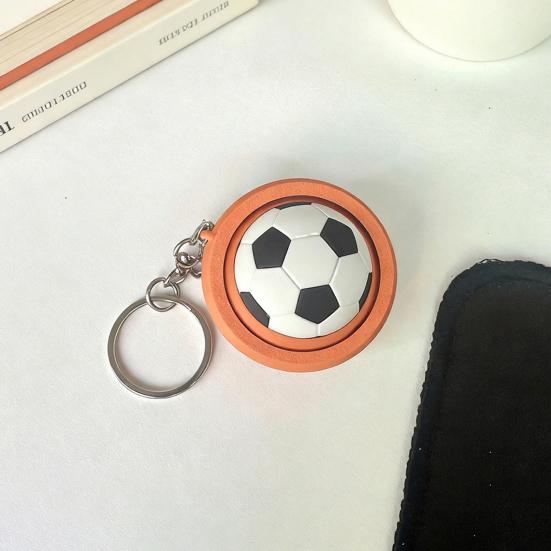 3D Printed Football Keychain, Mini Rotatable Football Fidget Keychain, Compact Stress Relief Sports Ball Key Chain for Keys Backpack Wallet Gift