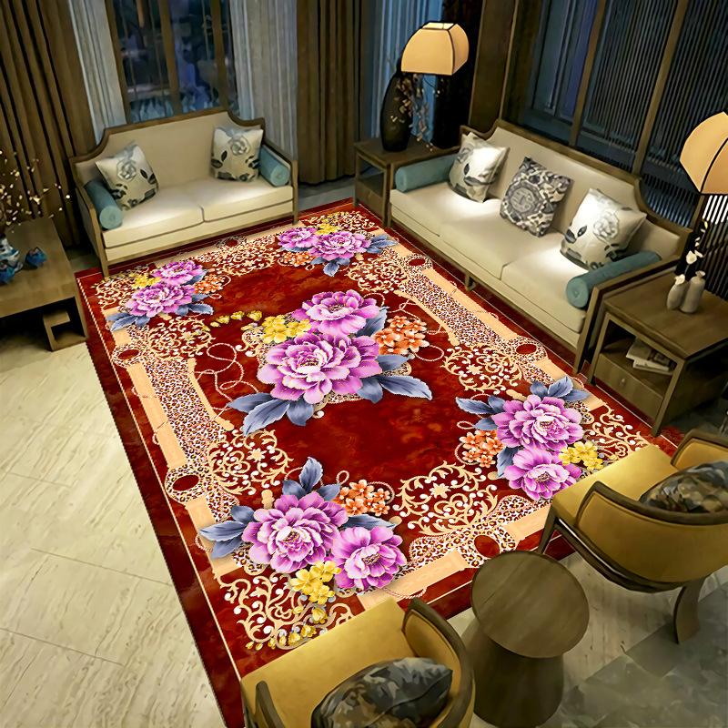 New Chinese Style Living Room Carpet Coffee Table Sofa Bedroom Bedside Carpet Easy To Maintain for Home Use