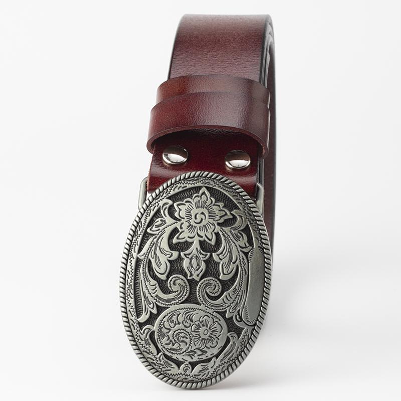 Fashion Women Belt Arabesque Pattern Genuine Cowskin Leather Belts Retro Palace Vine Floral Design Jeans Belt For Lady Gift