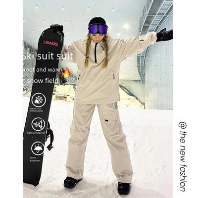 "Winter Hong Kong Style Waterproof Ski and Mountaineering Suit with Warm Jacket"